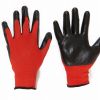 Latex İşçi Eldiven Kırmızı Siyah